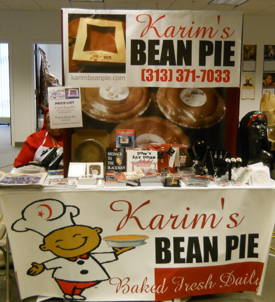 Karim's Bean Pie booth set up at an event